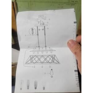 5 Lights Metal Chandelier Farm House Ceiling Lamp Pendant Hanging Light